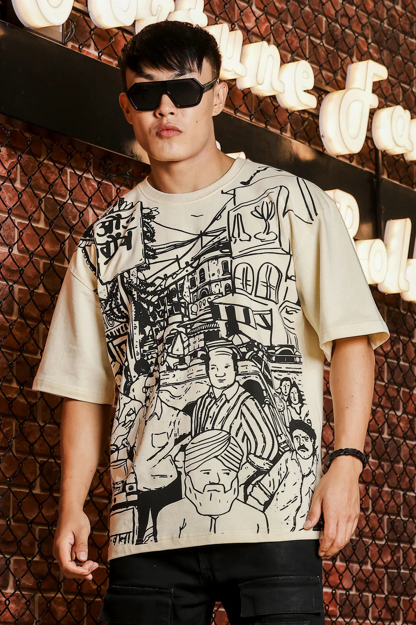 Bazar Echo Oversized Cream TEE