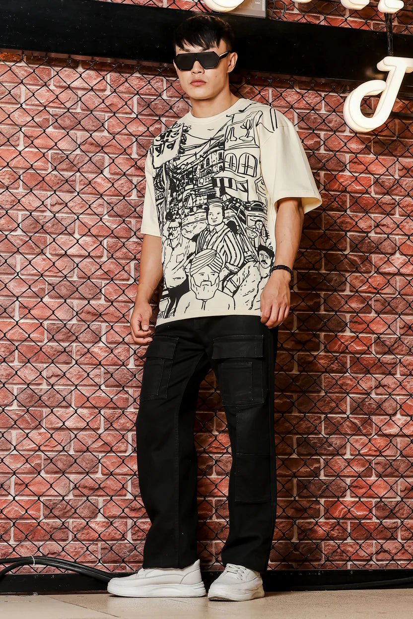 Bazar Echo Oversized Cream TEE