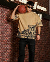 Indian Streetscape Oversized Beige TEE