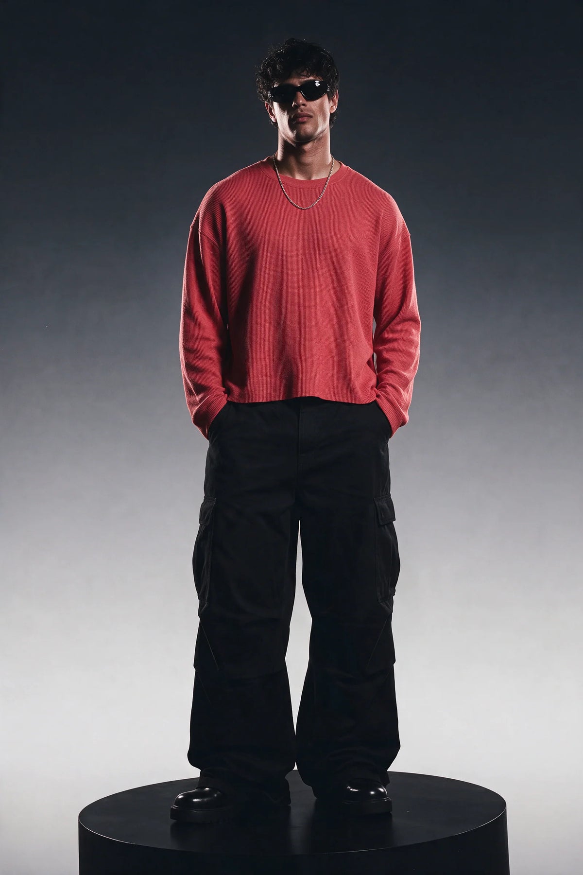 RUBY WASHED ESSENTIAL WAFFLE TEE