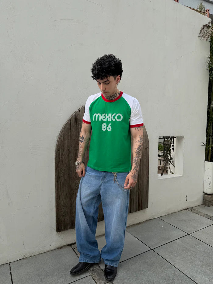 MEXICO VINTAGE CROPPED RINGER TEE