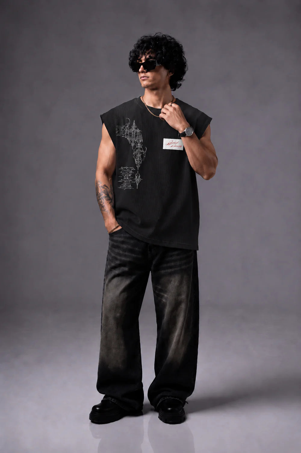 LOW VOID BOXY WAFFLE VEST TEE