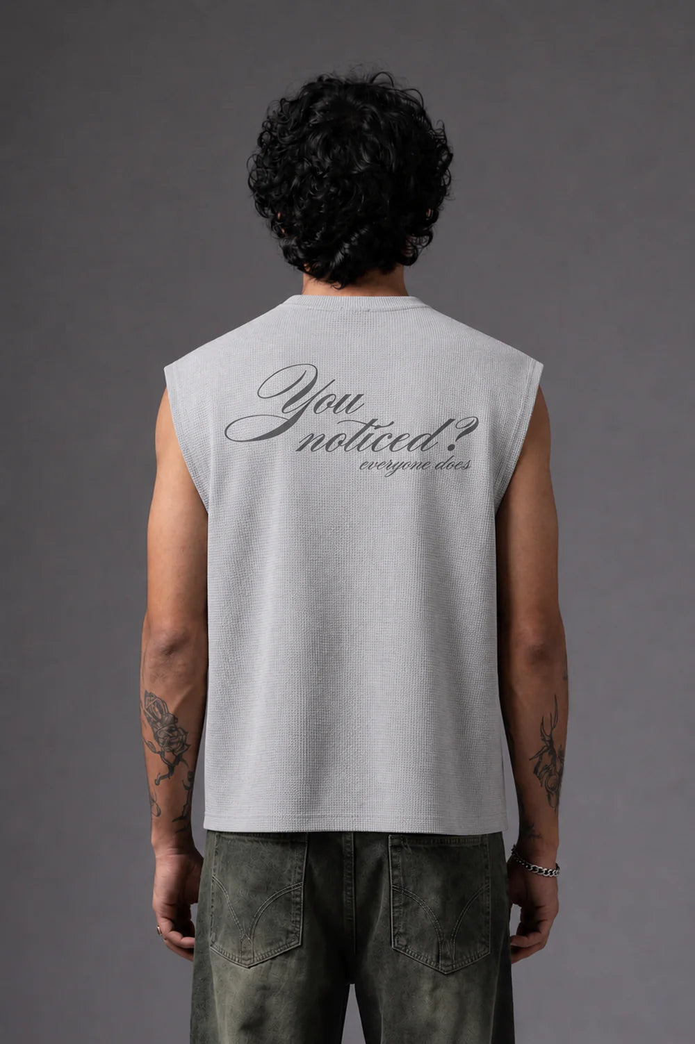 ALL EYES BOXY WAFFLE VEST TEE
