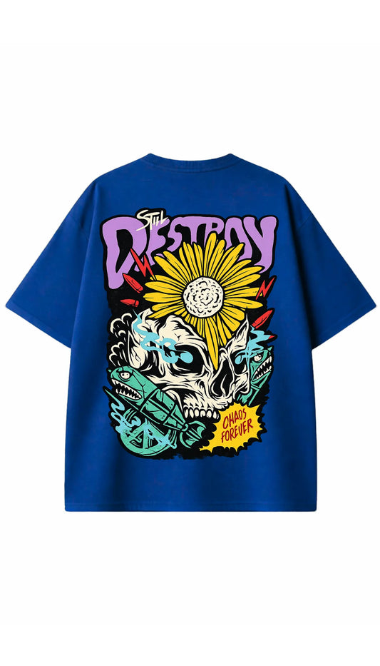 Destroy Bloom - Blue Oversized TEE