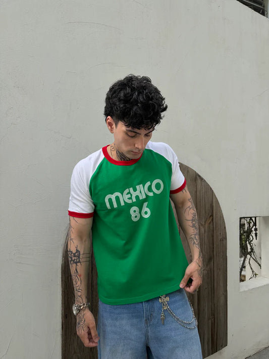 MEXICO VINTAGE CROPPED RINGER TEE