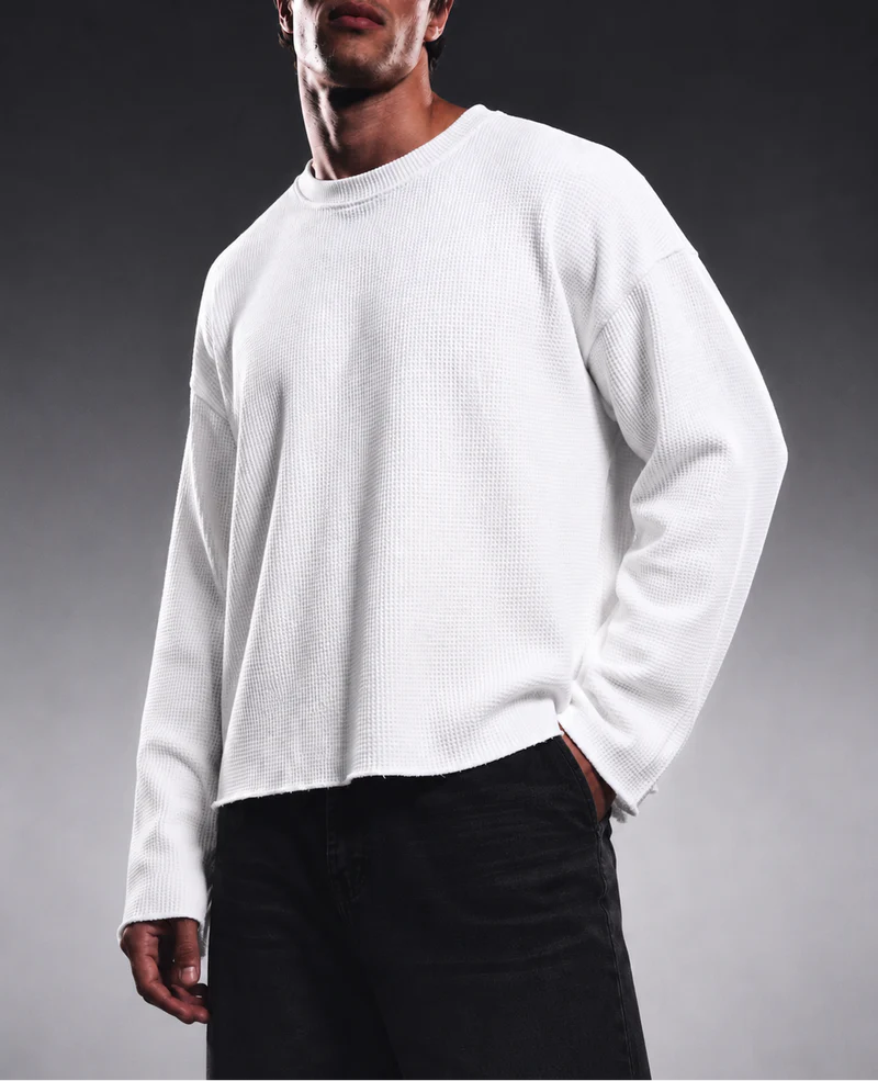 IVORY ESSENTIAL WAFFLE TEE