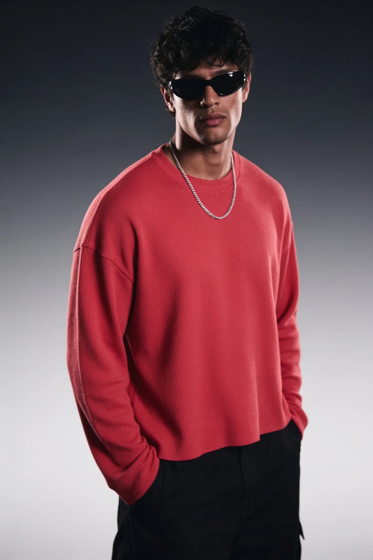 RUBY WASHED ESSENTIAL WAFFLE TEE