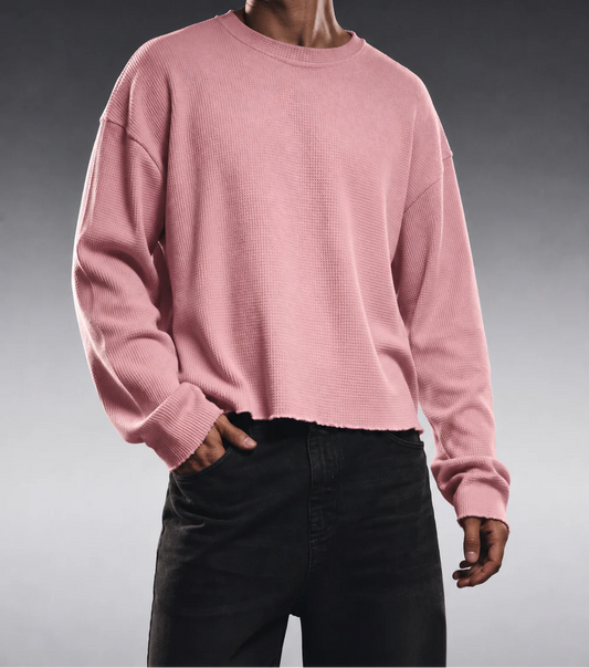 DUSTY ROSE ESSENTIAL WAFFLE TEE