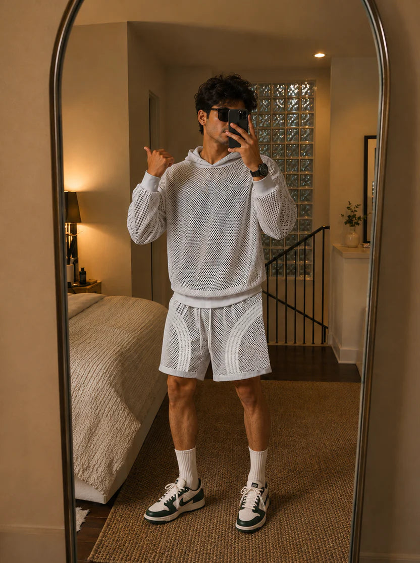Light Grey Mesh Shorts