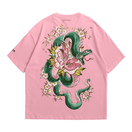 PINK FORBIDDEN SERPENT BLOOM TEE