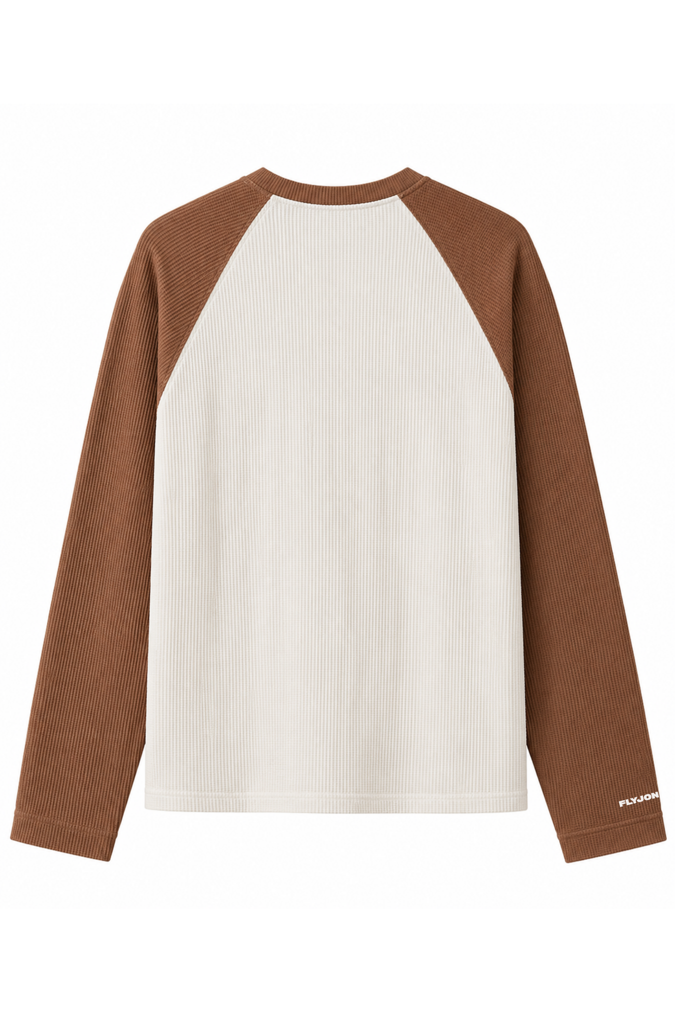 BROWN RAGLAN WAFFLE TEE