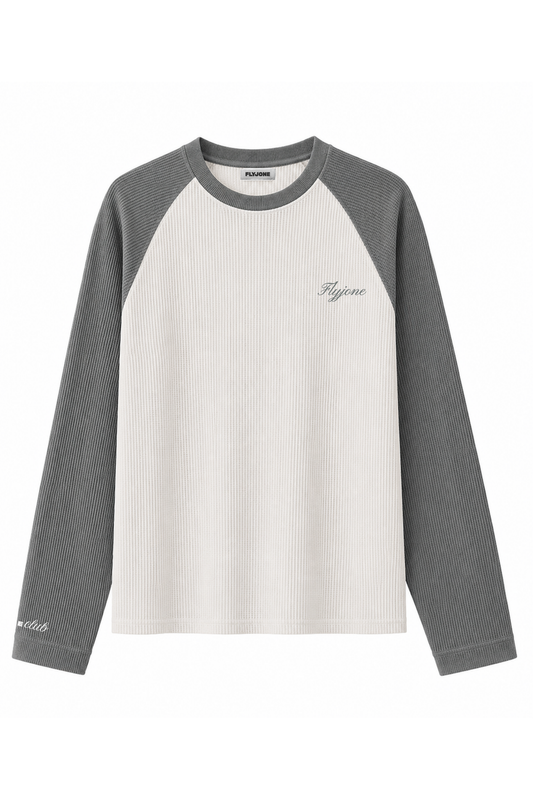 GRAY RAGLAN WAFFLE TEE