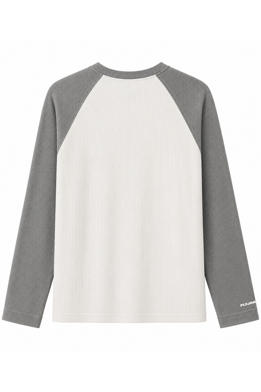 GRAY RAGLAN WAFFLE TEE