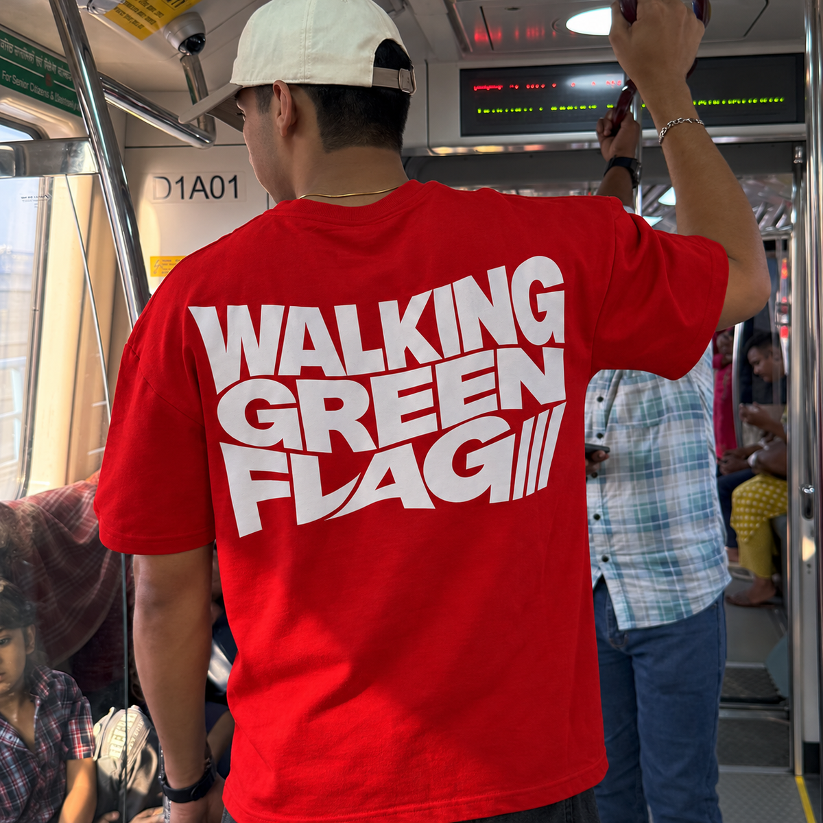 Walking Green Flag Oversized TEE