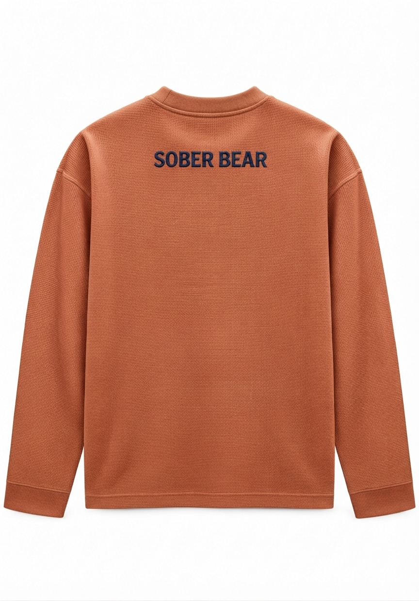 BROWN BASIC WAFFLE TEE