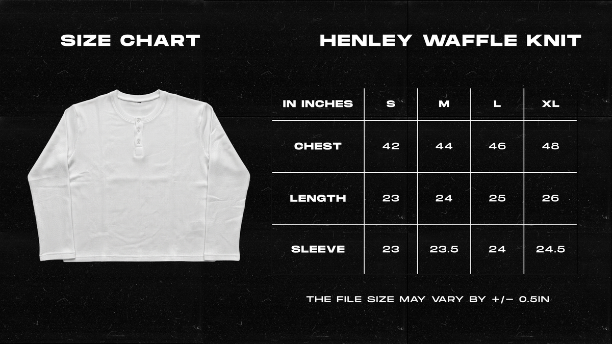 Black Waffle Henley TEE