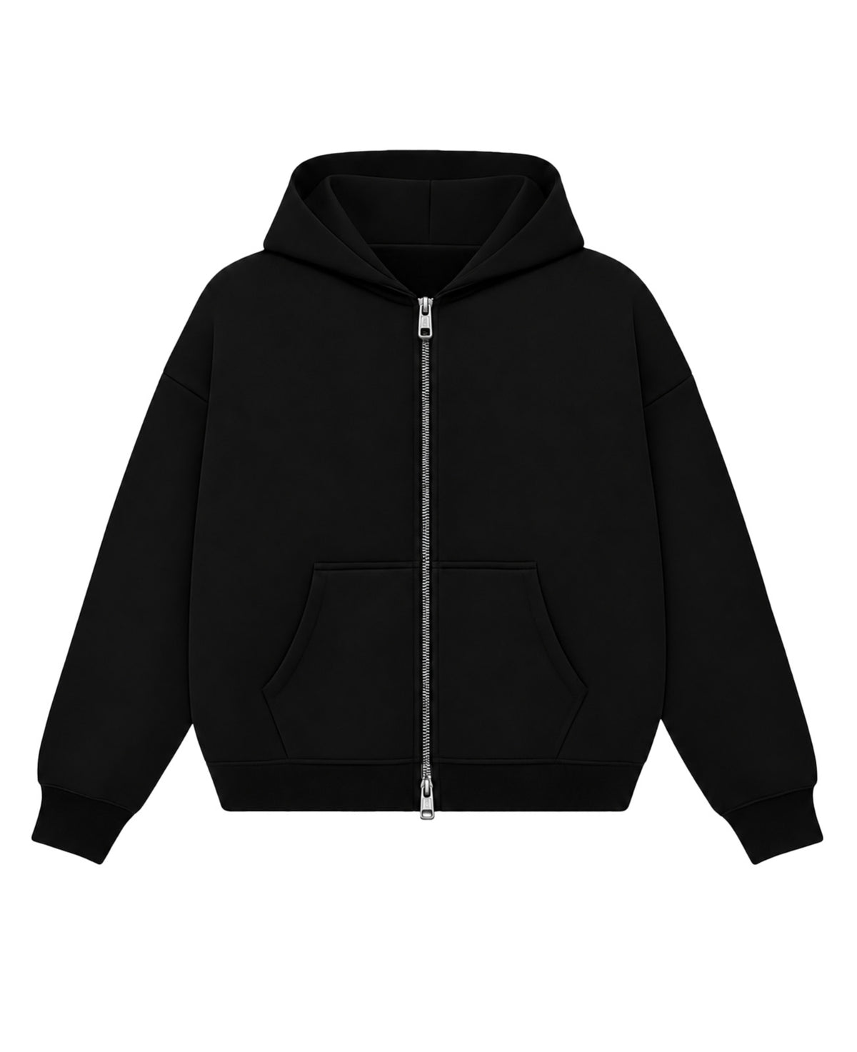 BLACK ZIPPER HOODIE
