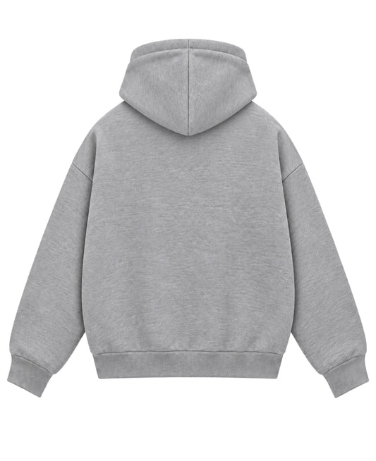 GREY ZIPPER HOODIE