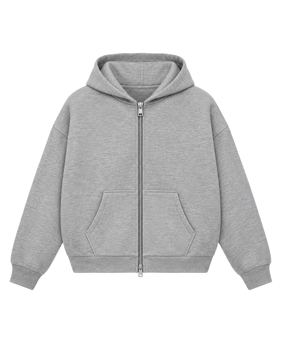 GREY ZIPPER HOODIE