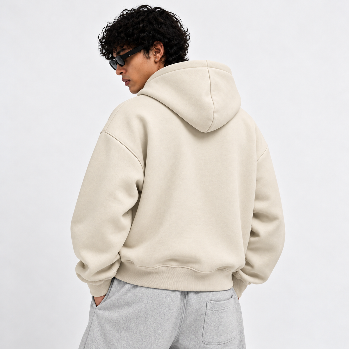 BEIGE BASIC HOODIE