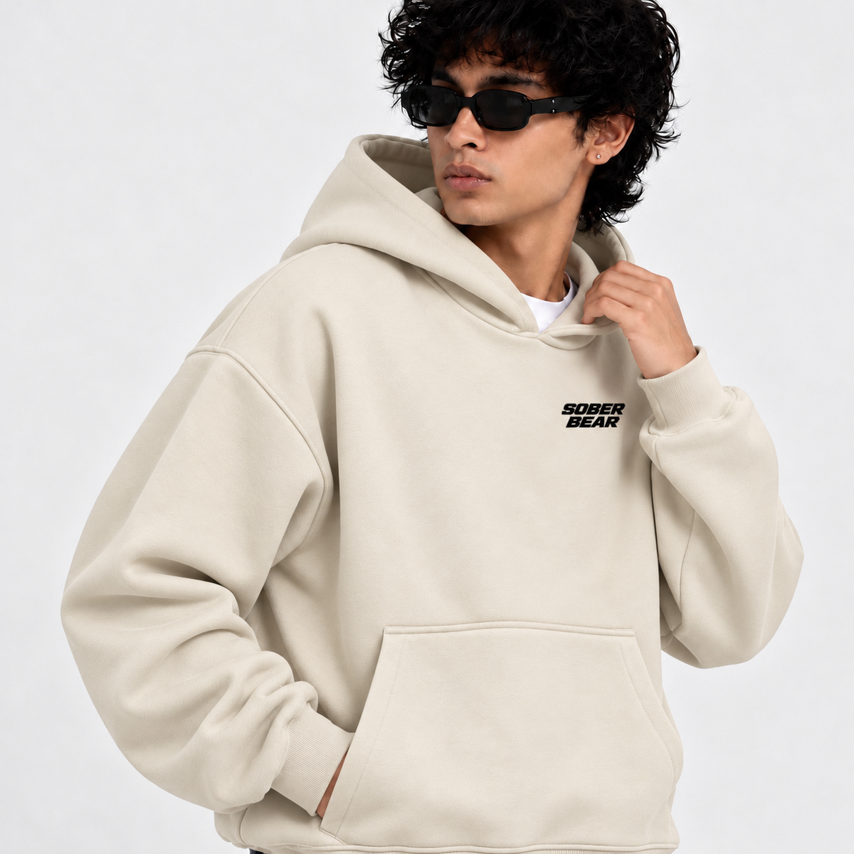 BEIGE BASIC HOODIE