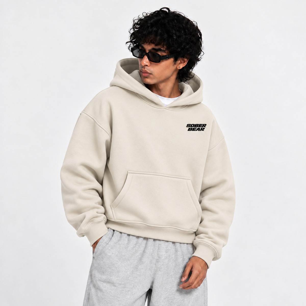 BEIGE BASIC HOODIE