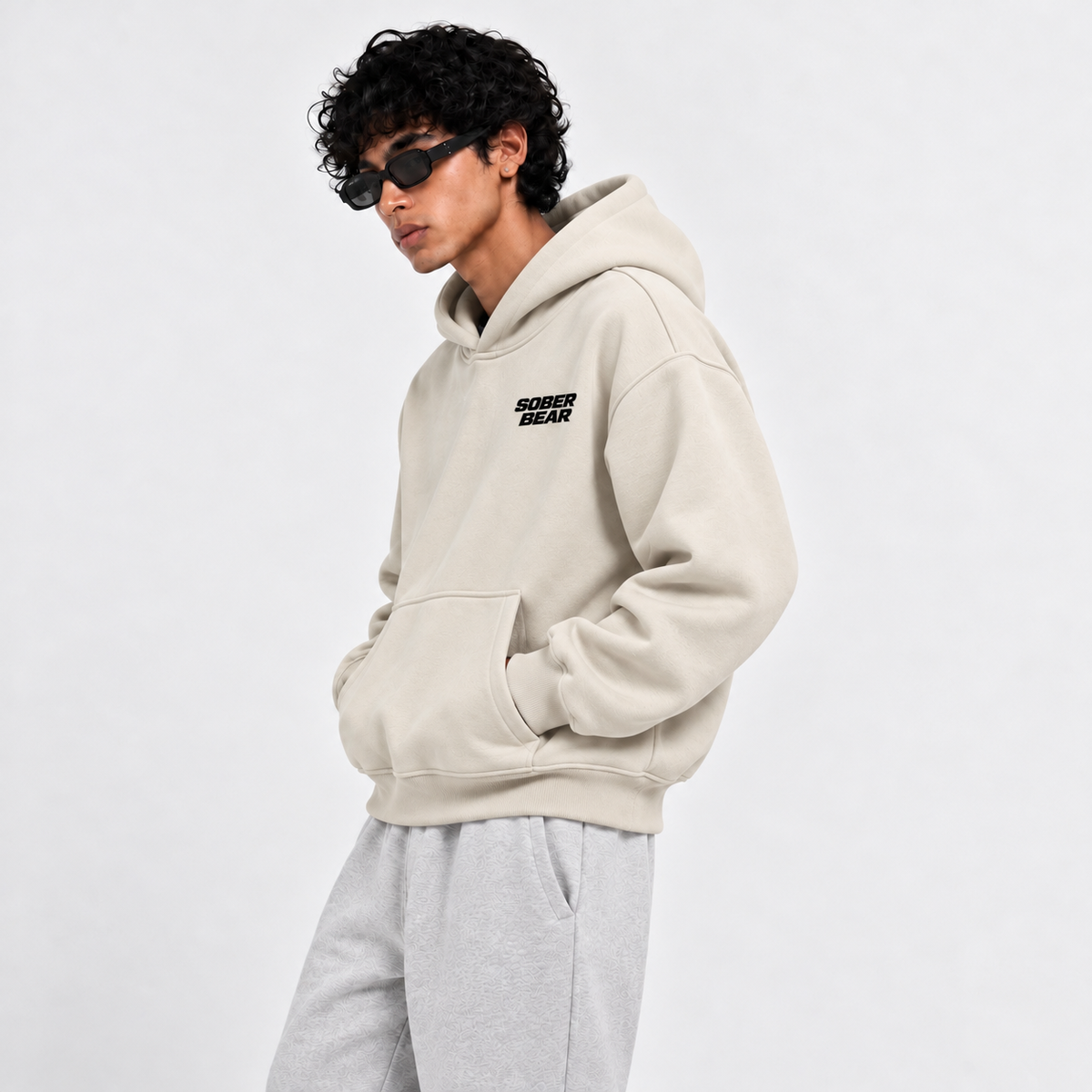 BEIGE BASIC HOODIE