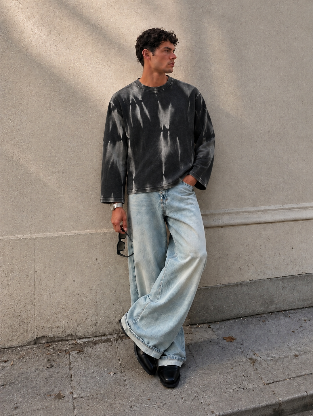 HAMMER WASH WAFFLE OVERSIZED TEE