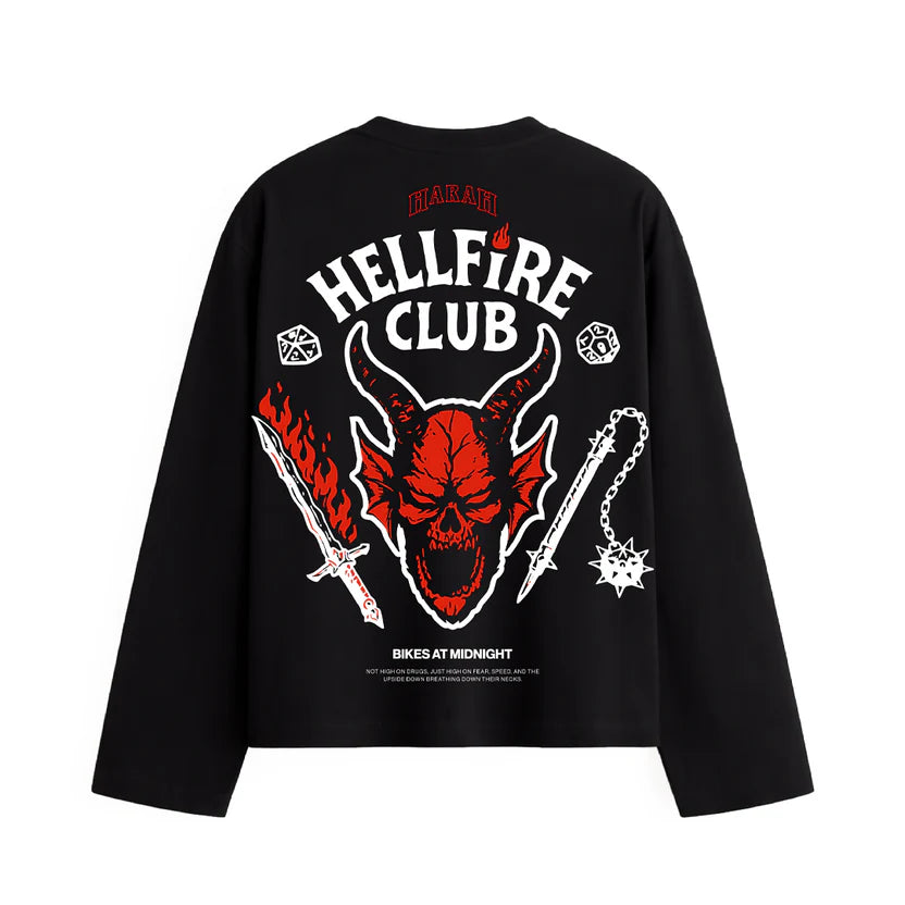 HELLFIRE CLUB-FULL SLEEVE OVERSIZED TEE