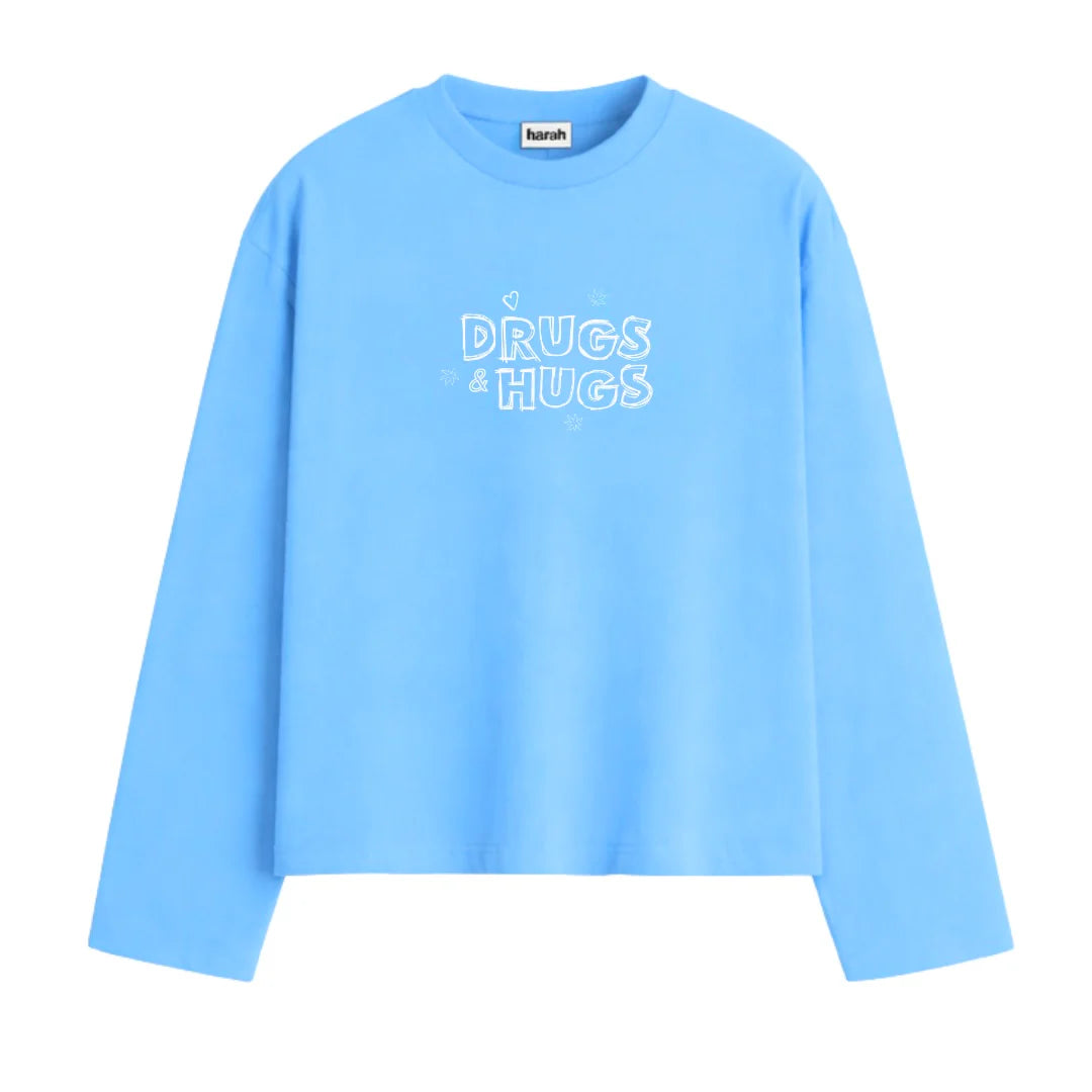 HUGS FULL SLEEVE OVERSIZED TEE