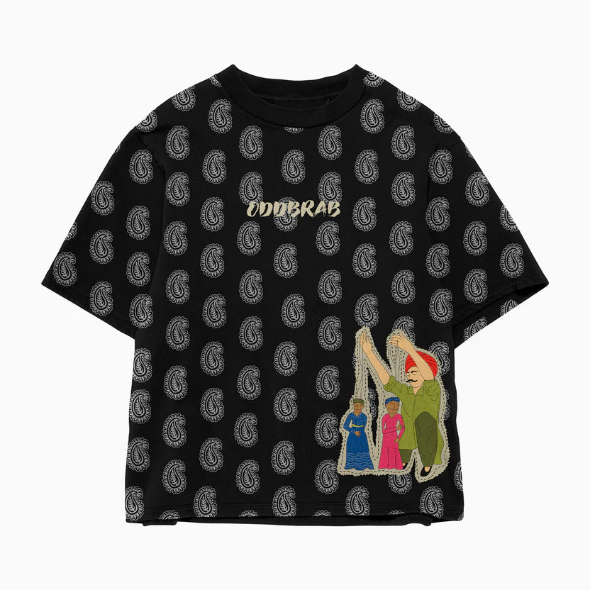 Heritage Village Oversized Black TEE