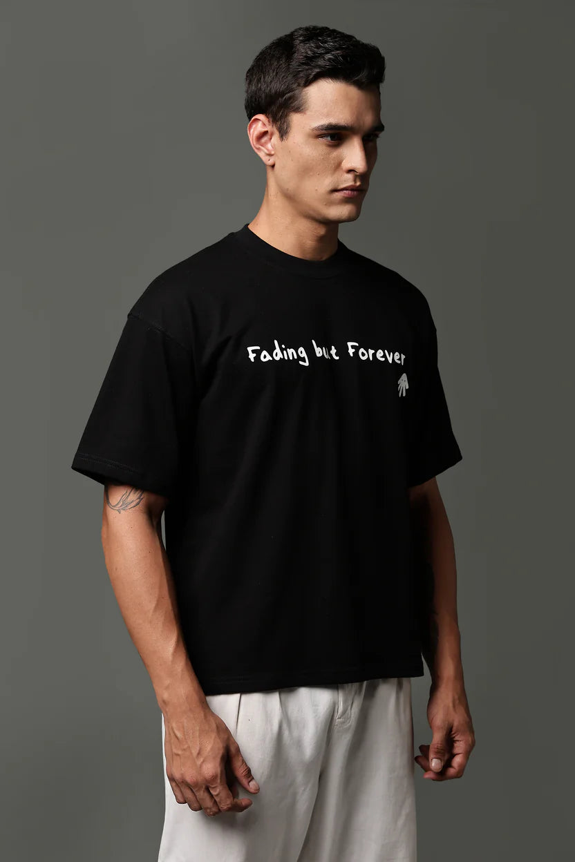 Fading Black Oversized TEE