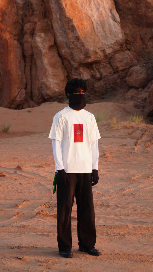 Oversized off white Spider print overlock TEE