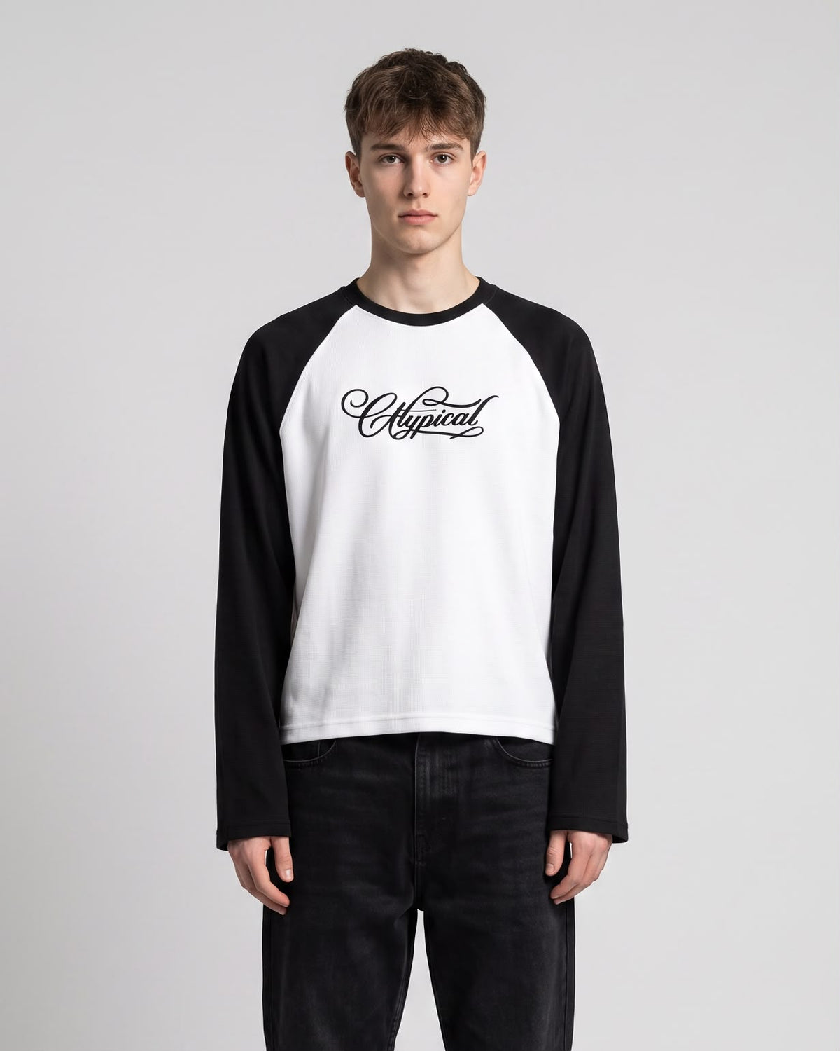 Raglan WAFFLE TEE Sleeves Black