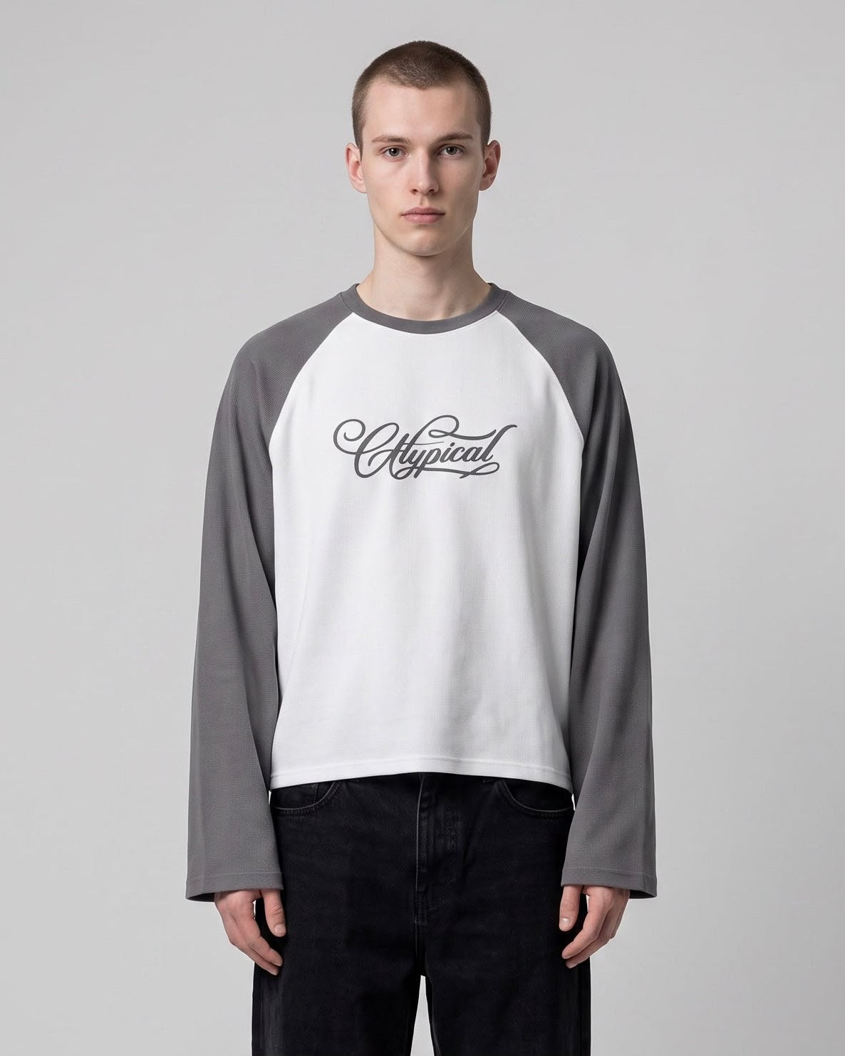 Raglan WAFFLE TEE Sleeves Grey