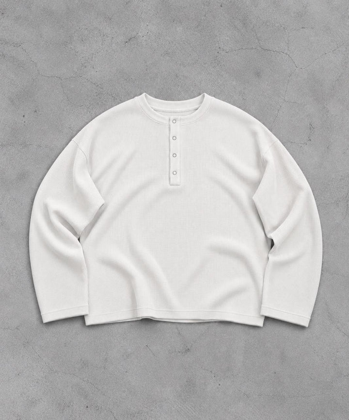 VANILLA Waffle Henley TEE