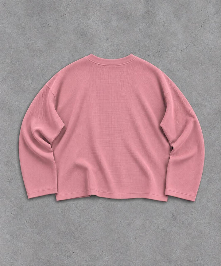 ROSE Waffle Henley TEE