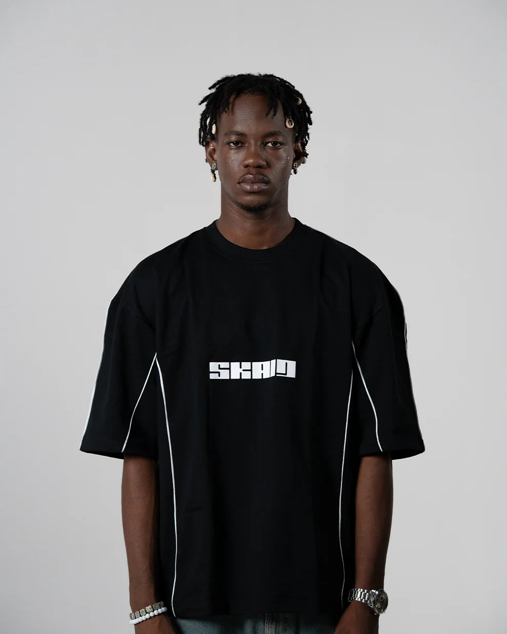 PIPED CREWNECK TEE