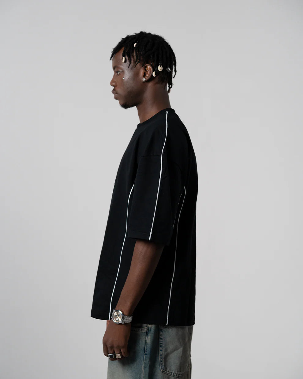 PIPED CREWNECK TEE