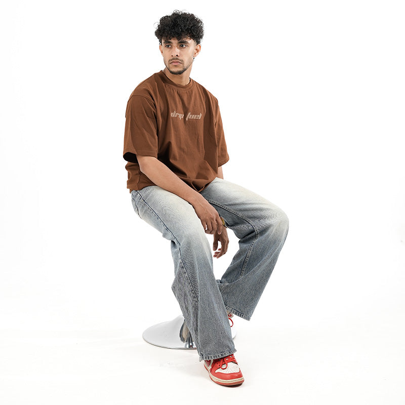DRIP FUEL ESSENTIALS BROWN TEE