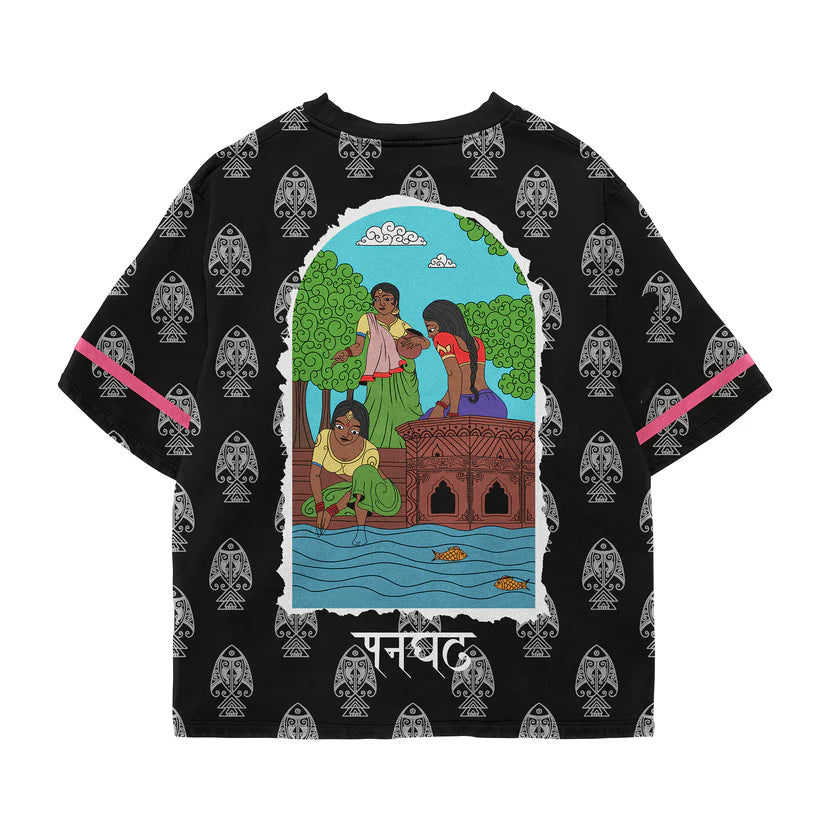 Panghat Oversized Black TEE
