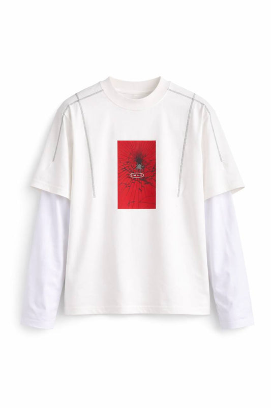 Oversized off white Spider print overlock TEE