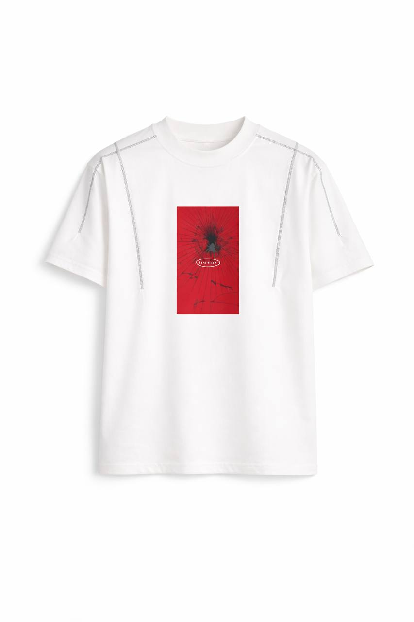Oversized off white Spider print overlock TEE