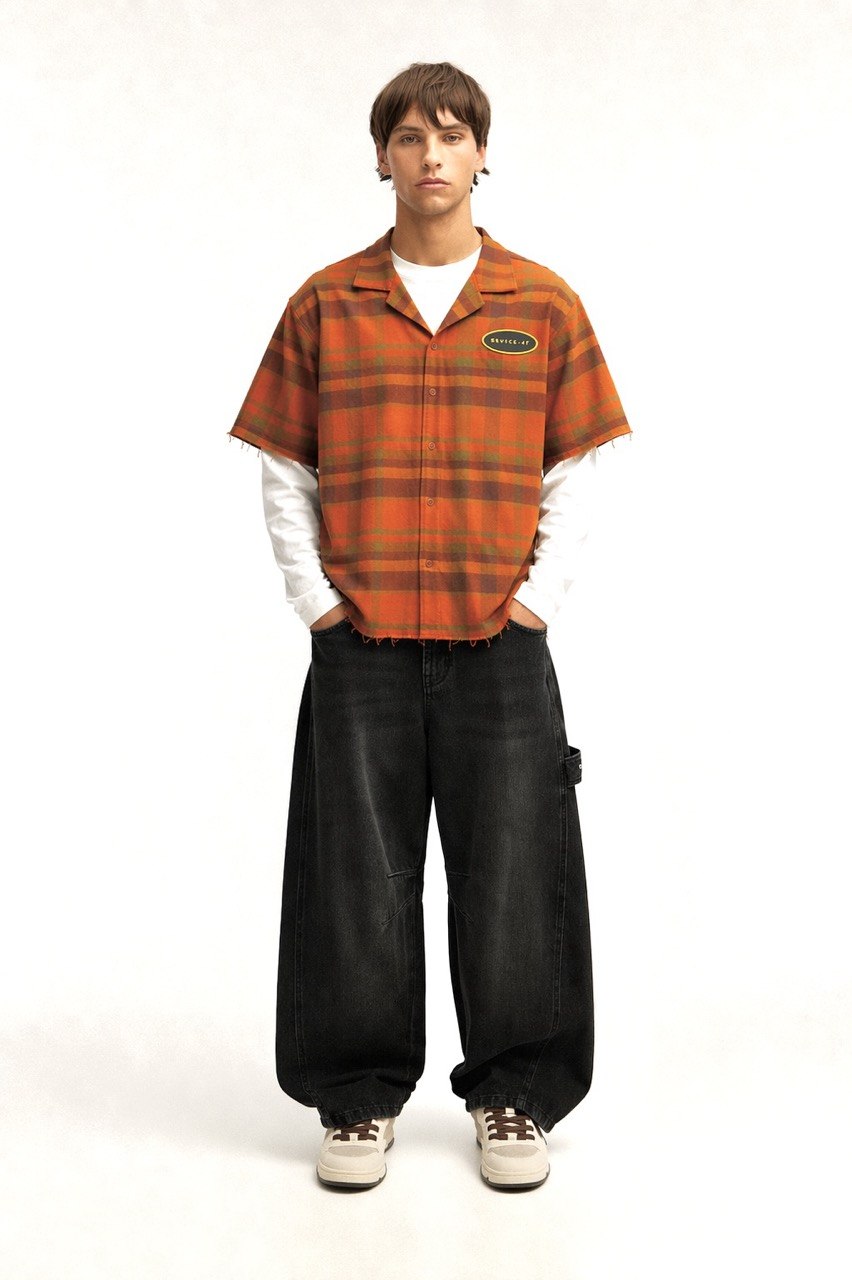 Flannel cropped Shirt