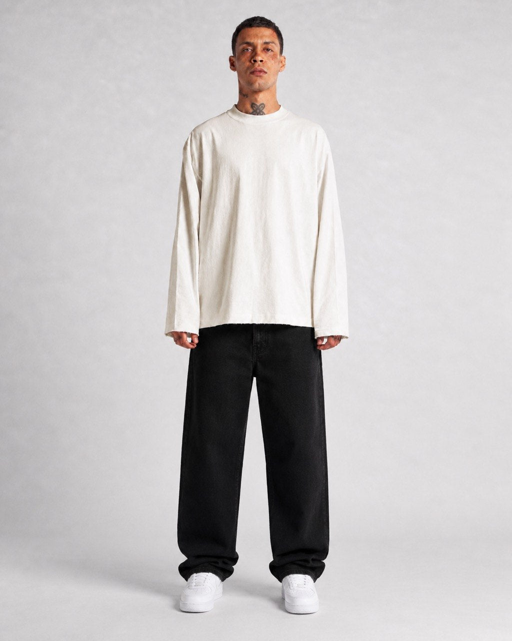 Oversized crop solid TEE